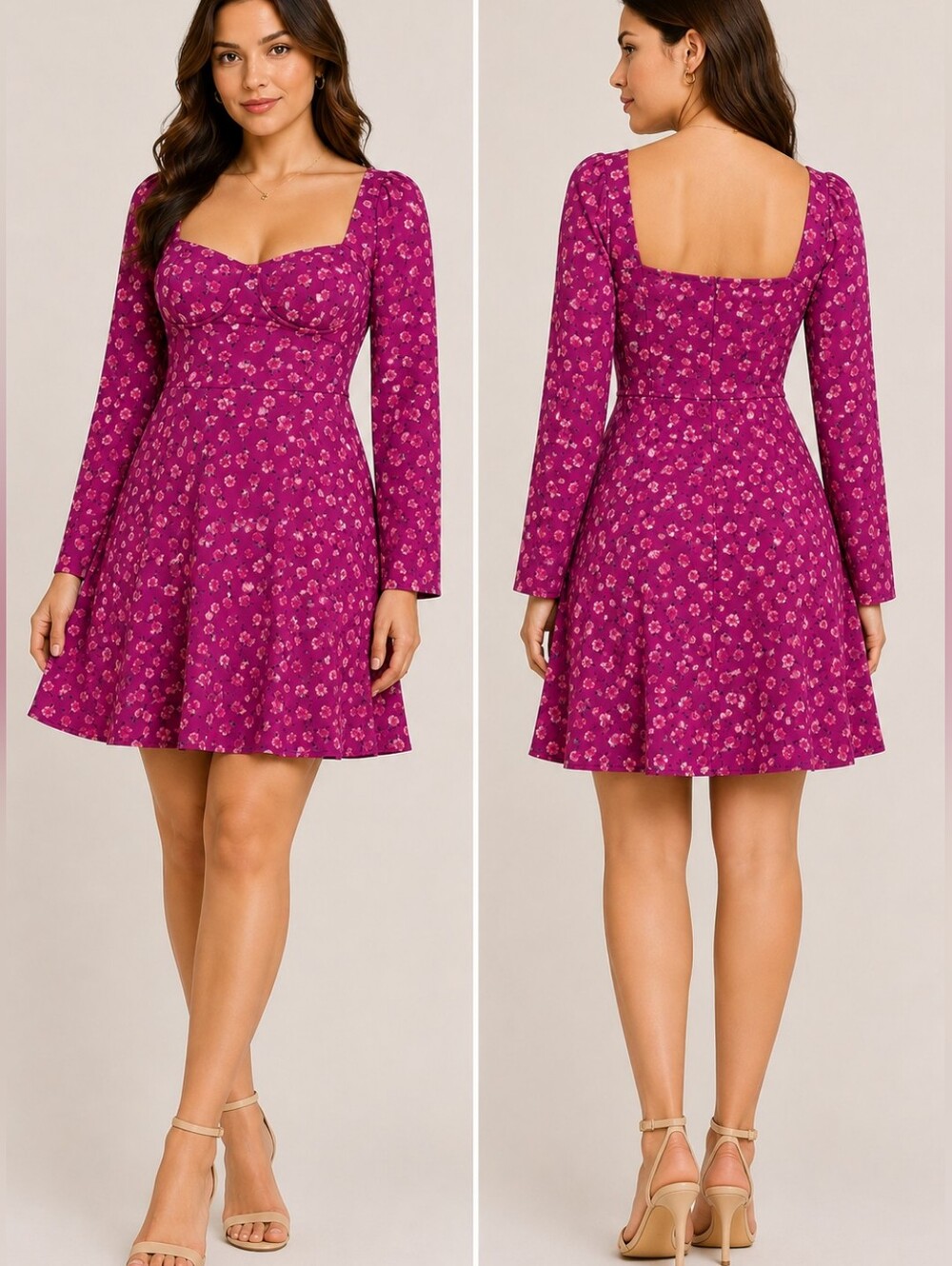 Madden NYC Women/Junior's Pink Floral Print Skater Dress - NIP